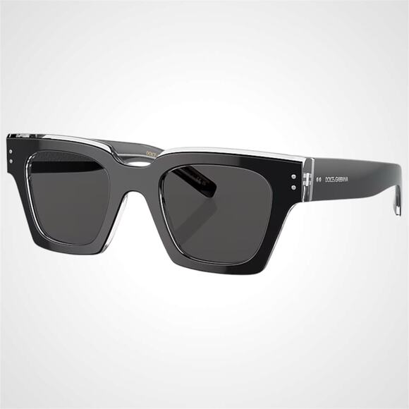 DG Crystal Sunglasses in Black for Women | Dolce&Gabbana® US New Dolce & Gabbana Sunglasses Black Crystal Acetate Square Gray Lens